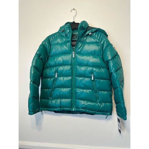 Guess Kelly Green shine puffer size L, NWT - Picture 10 of 16